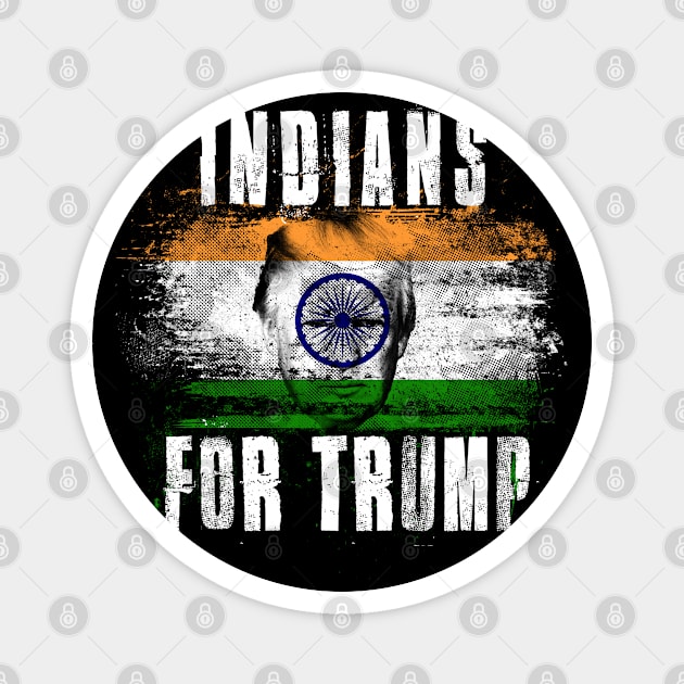 Indians For Trump - Trump 2020 Patriotic Flag Magnet by Family Heritage Gifts
